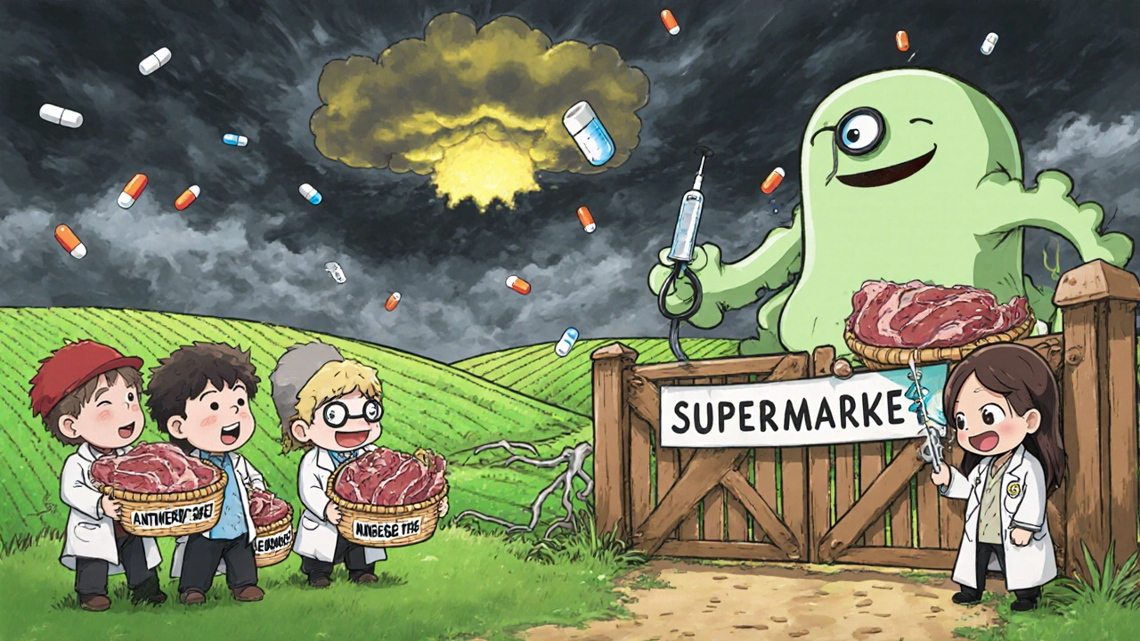 Chibi farmers protect farm from bacteria in lab coats trying to invade.