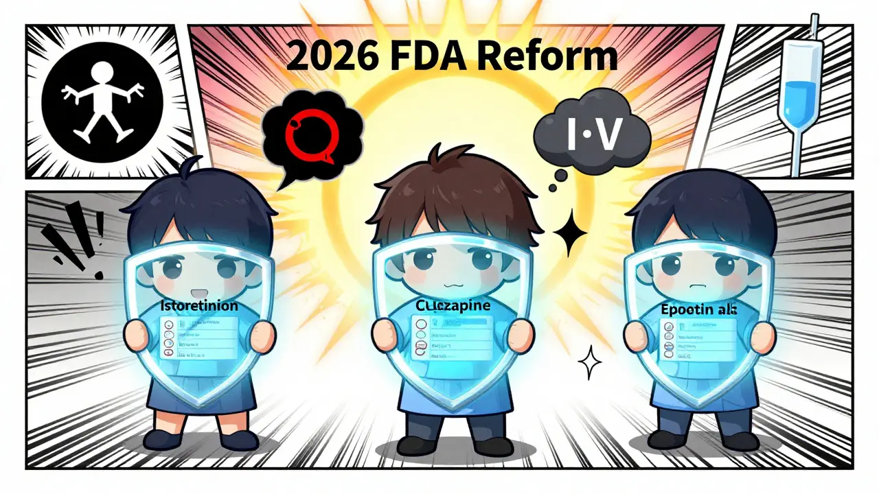 Patients protected by glowing Medication Guides against medical risks