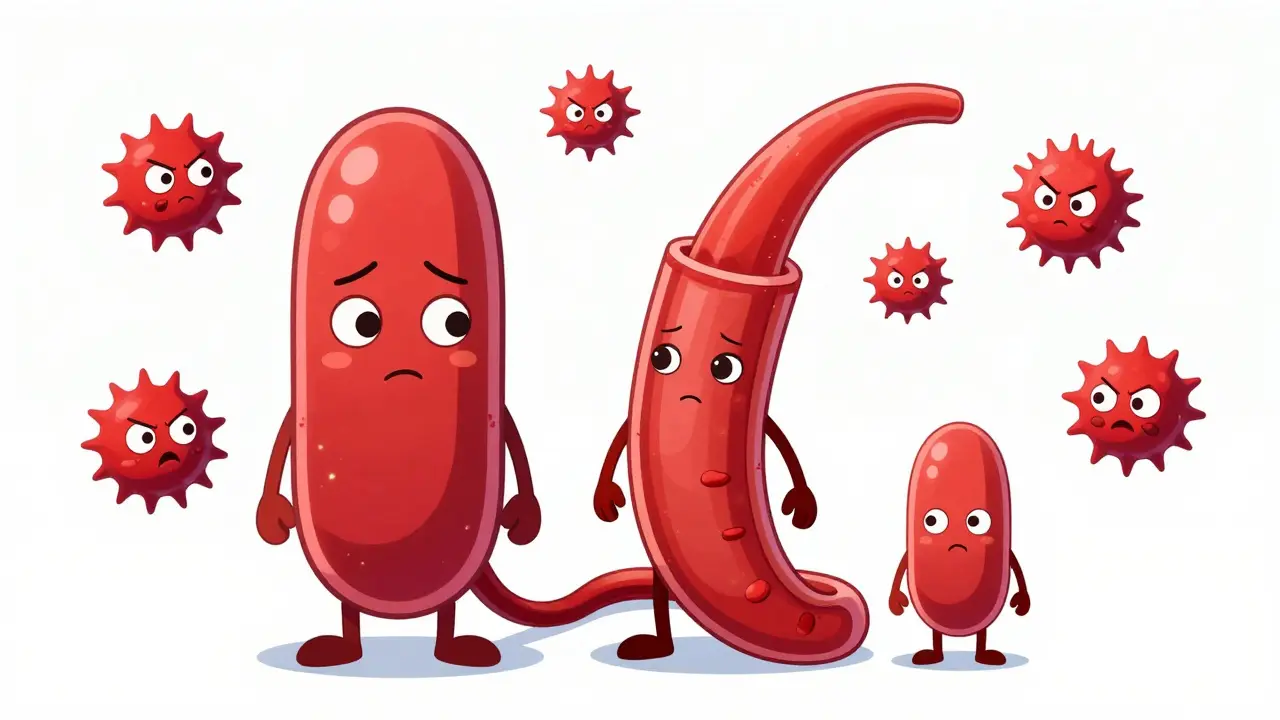 Chibi characters representing different blood vessel sizes