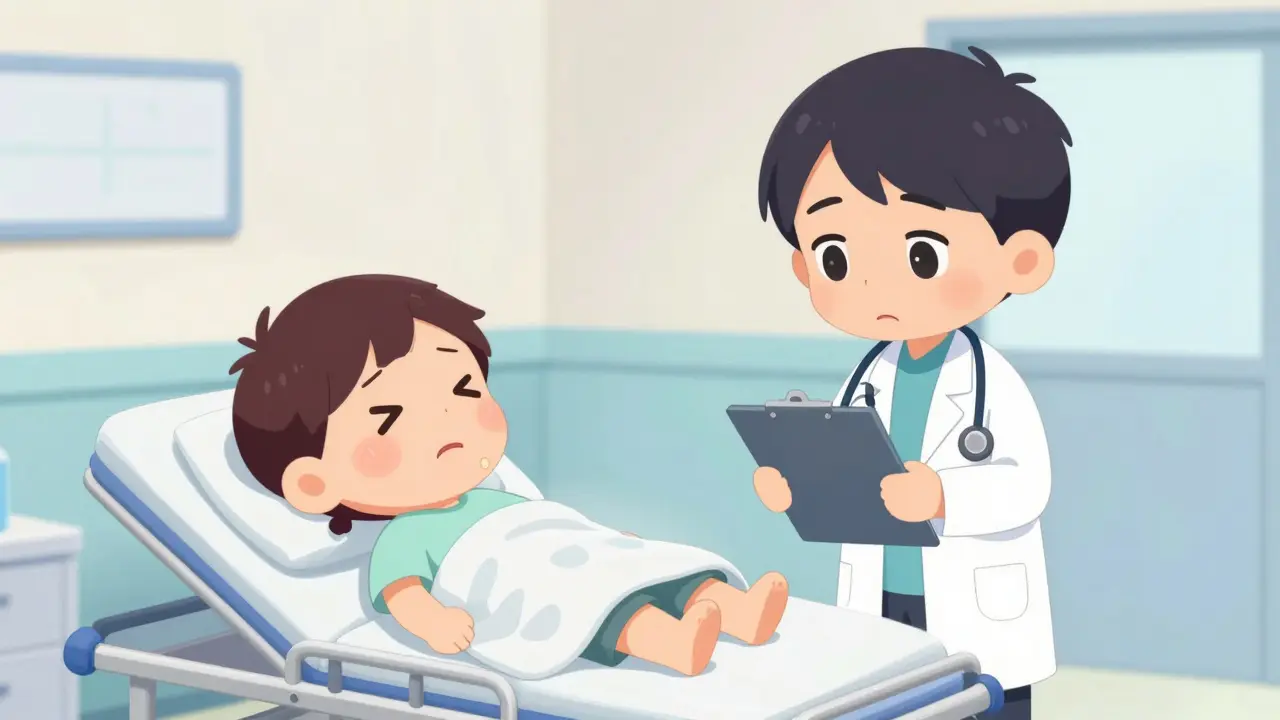 Chibi patient and doctor in emergency room setting
