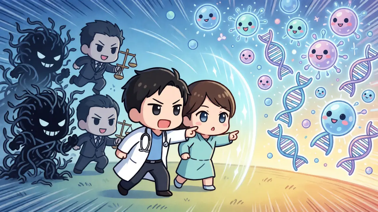 Chibi anime doctors fighting patent barriers to access affordable biologic treatments